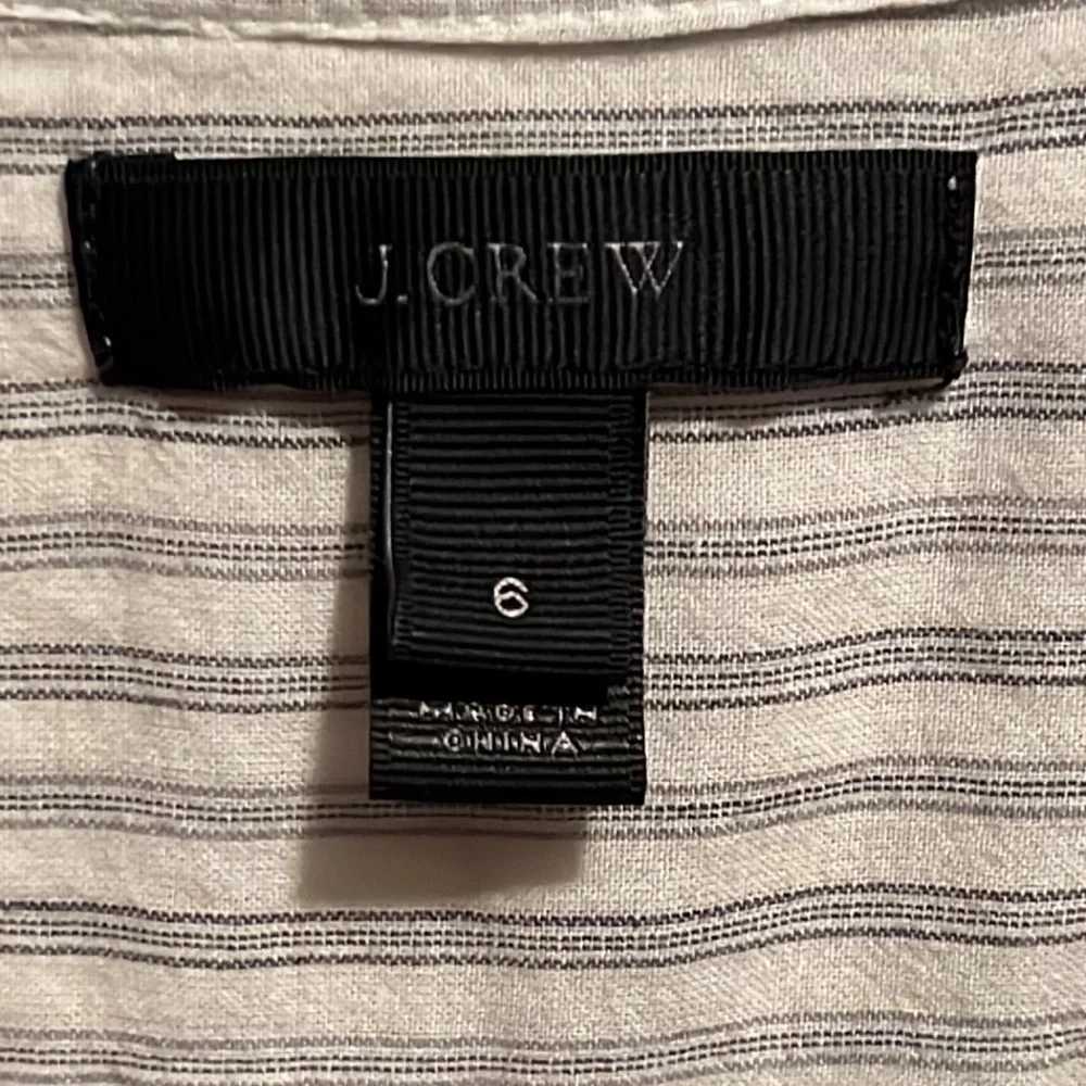 J Crew gray/cream striped long sleeve button down casual dress shirt size S